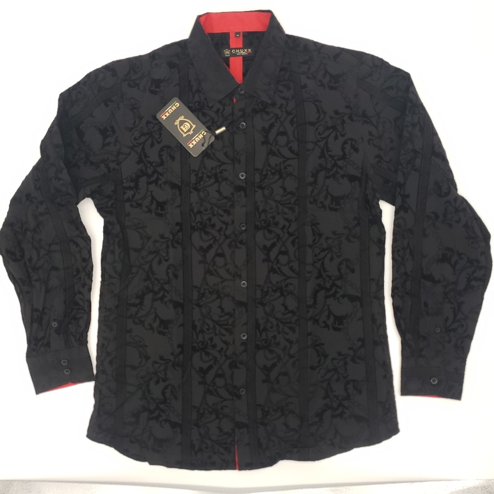 NWT Chuxx 2004 Mens Long Sleeve Button Down Shirt -  Black. M, L, XL,